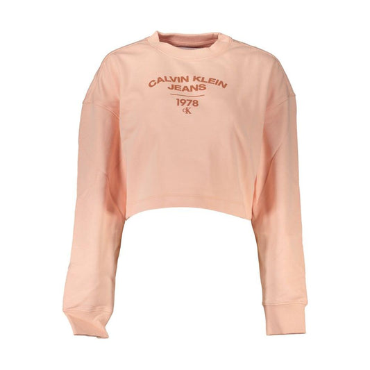 Chic Pink Fleece Crew Neck Sweatshirt