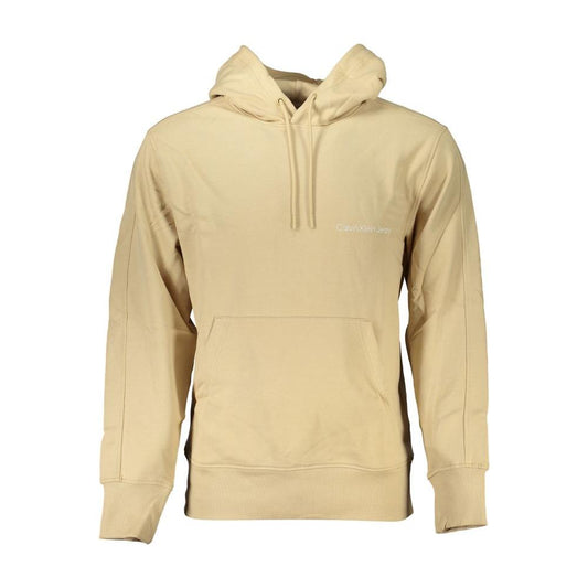 Calvin Klein | Beige Brushed Cotton Hooded Sweatshirt| McRichard Designer Brands   