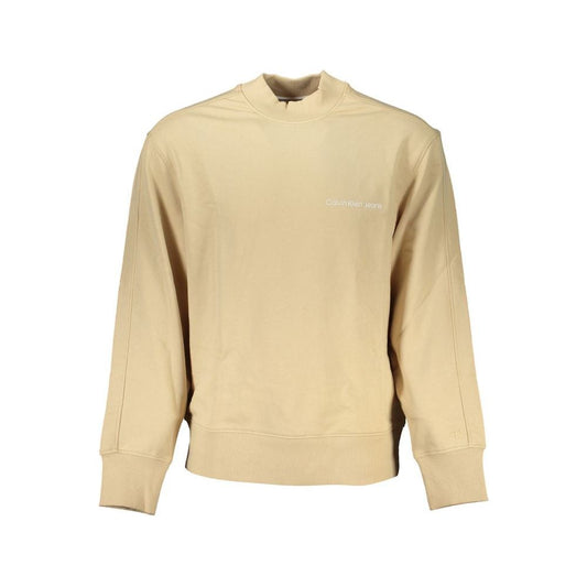 Calvin Klein | Beige Crew Neck Logo Sweatshirt| McRichard Designer Brands   