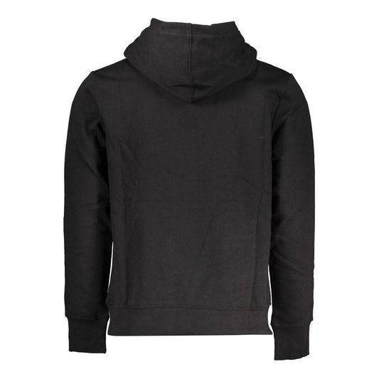 Calvin Klein | Sleek Black Hooded Sweatshirt with Fleece Lining| McRichard Designer Brands   