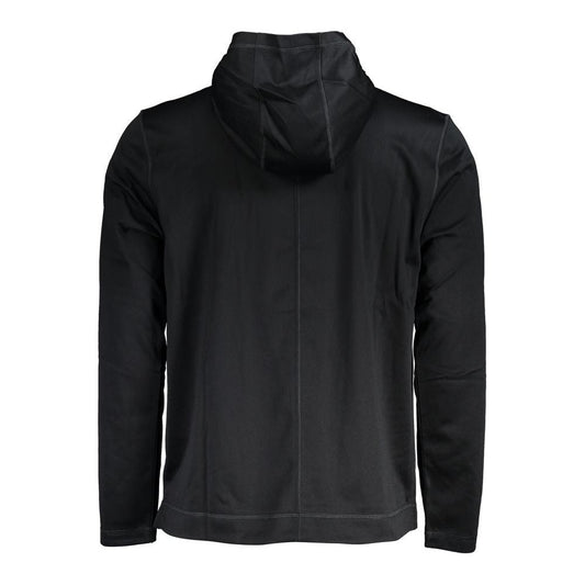 Calvin Klein | Sleek Black Hooded Sweatshirt with Logo Print| McRichard Designer Brands   