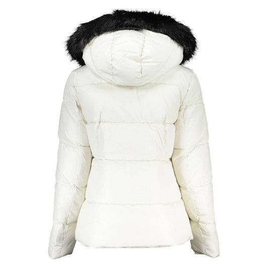 Calvin Klein | Elegant Long-Sleeved Winter Jacket with Fur Hood| McRichard Designer Brands   