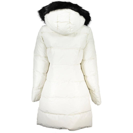 Calvin Klein | Elegant Long Sleeve Jacket with Fur-Trimmed Hood| McRichard Designer Brands   