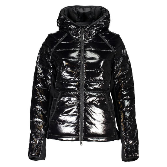 Chic Hooded Nylon Jacket with Contrast Details