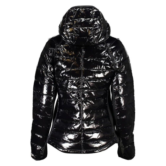 Chic Hooded Nylon Jacket with Contrast Details