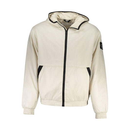 Calvin Klein | Elegant Beige Hooded Jacket – Timeless Outerwear| McRichard Designer Brands   