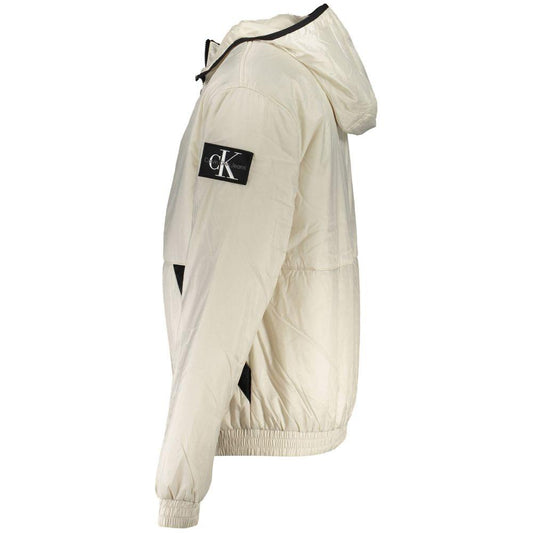 Calvin Klein | Elegant Beige Hooded Jacket – Timeless Outerwear| McRichard Designer Brands   