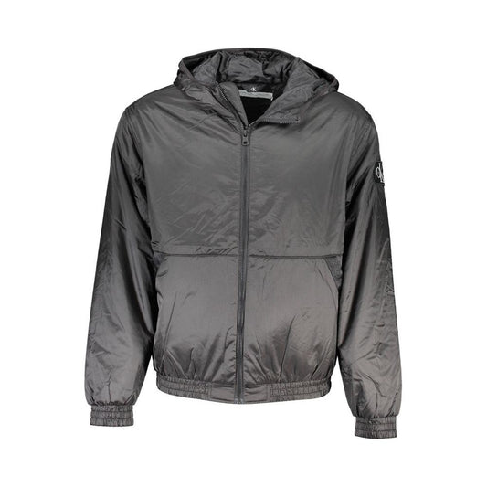 Calvin Klein | Sleek Black Hooded Jacket with Contrast Detail| McRichard Designer Brands   