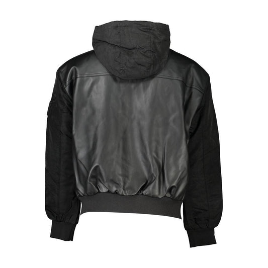 Calvin Klein | Sleek Black Hooded Jacket with Contrasting Details| McRichard Designer Brands   