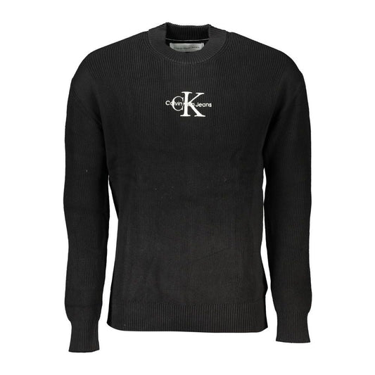 Calvin Klein | Sleek Cotton Crew Neck Sweater with Contrast Details| McRichard Designer Brands   