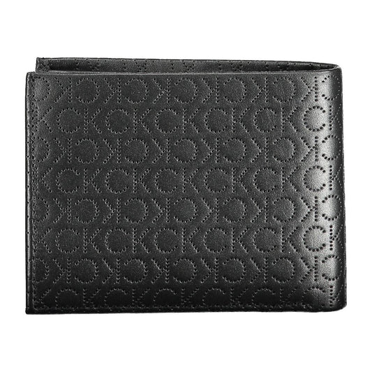 Calvin Klein | Sleek Black Leather Dual-Compartment Wallet| McRichard Designer Brands   