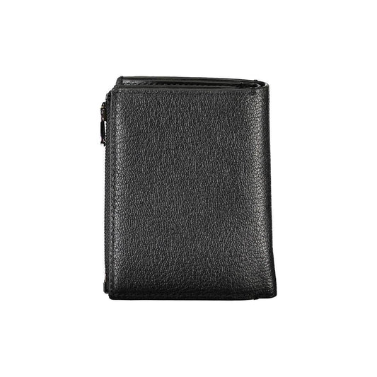 Calvin Klein | Sleek Black Leather Wallet with Coin Purse| McRichard Designer Brands   