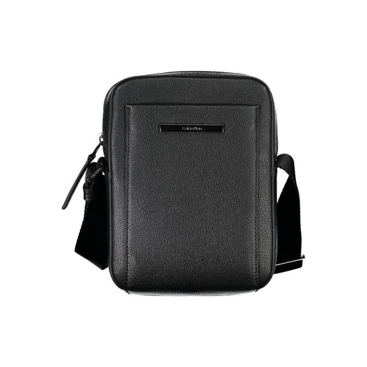 Calvin Klein | Sleek Black Shoulder Bag with Logo Detail| McRichard Designer Brands   