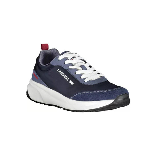 Carrera | Sleek Blue Sneakers with Eco-Leather Accents| McRichard Designer Brands   