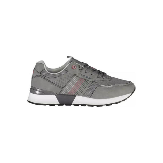 Sleek Gray Sneakers with Eco-Leather Accents