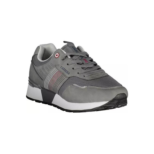 Carrera | Sleek Gray Sneakers with Eco-Leather Accents| McRichard Designer Brands   