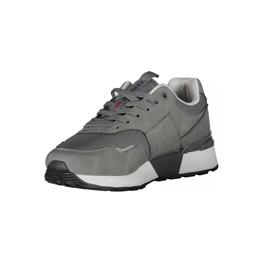 Sleek Gray Sneakers with Eco-Leather Accents