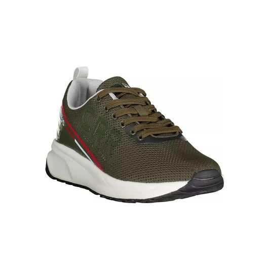 Carrera | Green Contrast Lace-Up Sports Sneakers| McRichard Designer Brands   