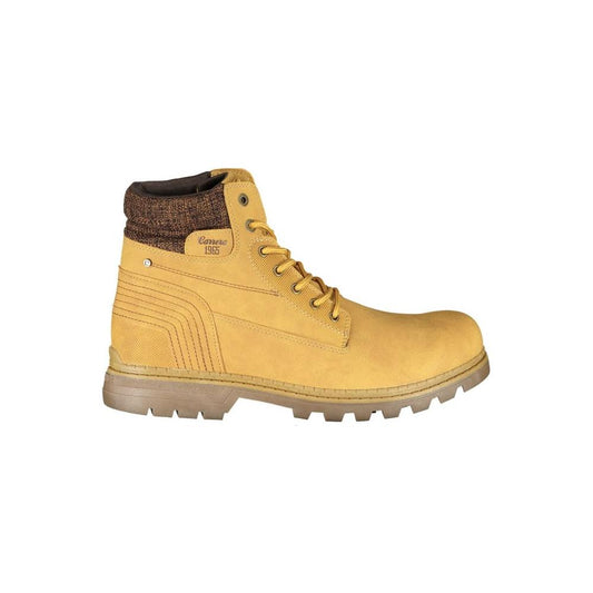 Carrera Sleek Yellow Lace-Up Boots with Contrast Detail sleek-yellow-lace-up-boots-with-contrast-detail