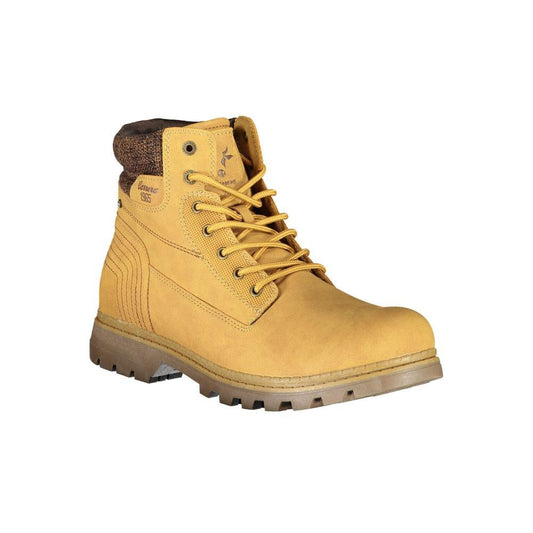 Carrera Sleek Yellow Lace-Up Boots with Contrast Detail sleek-yellow-lace-up-boots-with-contrast-detail