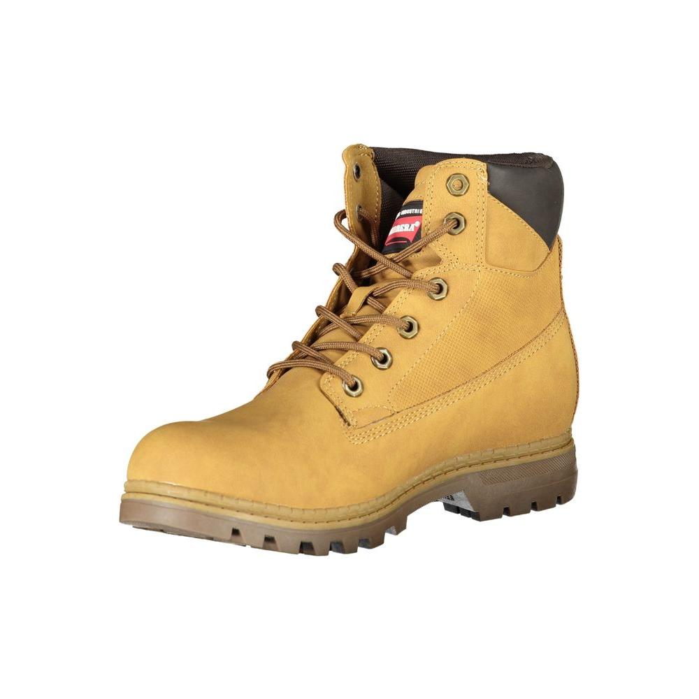 Carrera Vibrant Yellow Lace-Up Boots with Logo Detail vibrant-yellow-lace-up-boots-with-logo-detail