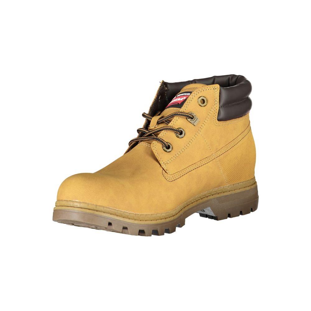 Carrera Chic Yellow Lace-Up Boots with Contrast Details chic-yellow-lace-up-boots-with-contrast-details