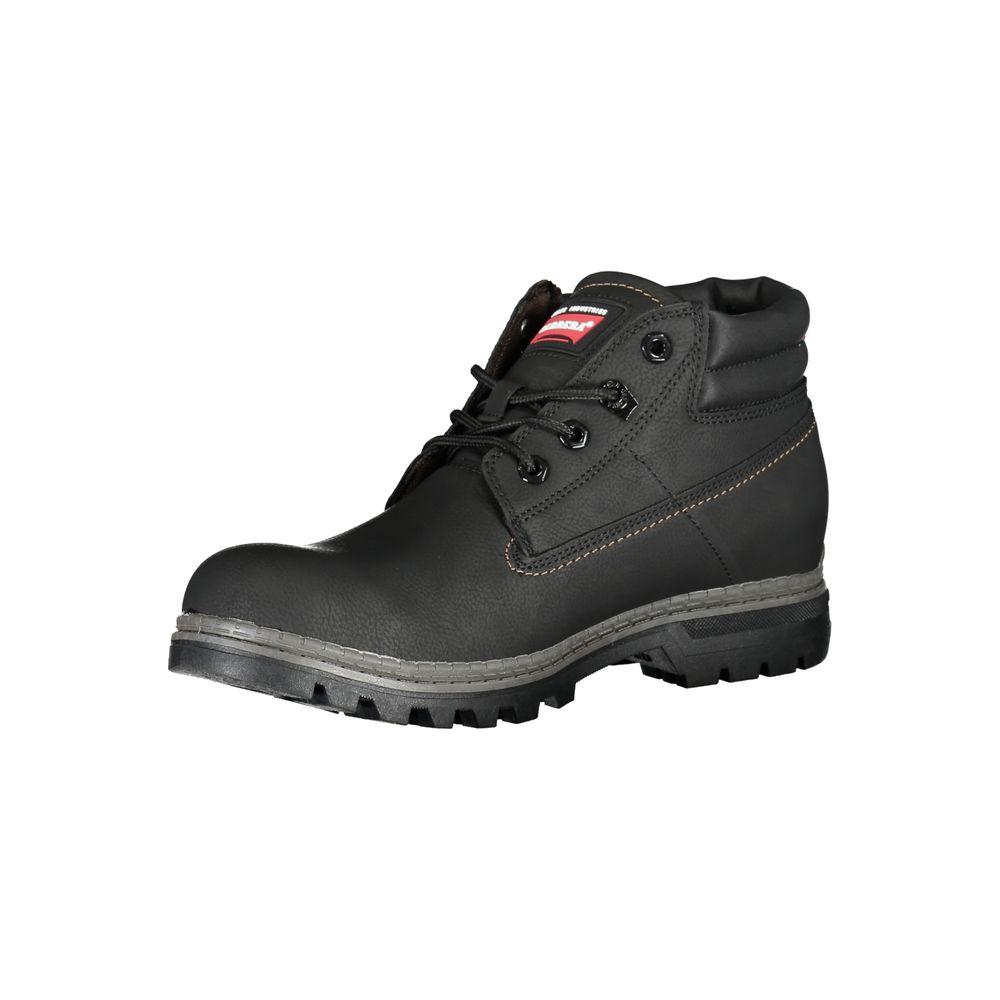 Carrera | Sleek Black Laced Boots with Contrast Details| McRichard Designer Brands   