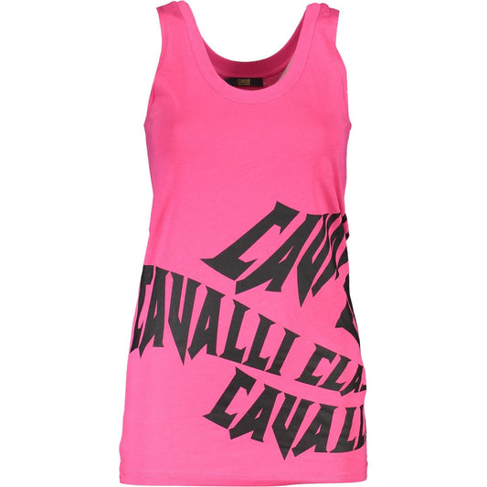 Cavalli Class Elegant Pink Wide-Shoulder Tank Top elegant-pink-wide-shoulder-tank-top