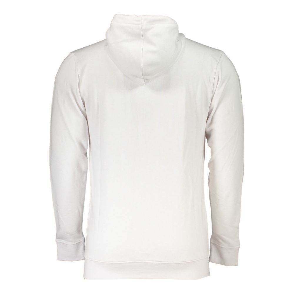 Cavalli Class Elegant White Hooded Sweatshirt with Logo Print elegant-white-hooded-sweatshirt-with-logo-print-1