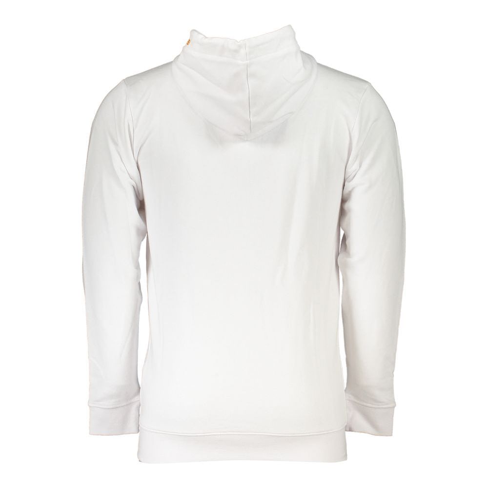 Cavalli Class Sleek White Designer Hoodie with Zip Detail sleek-white-designer-hoodie-with-zip-detail