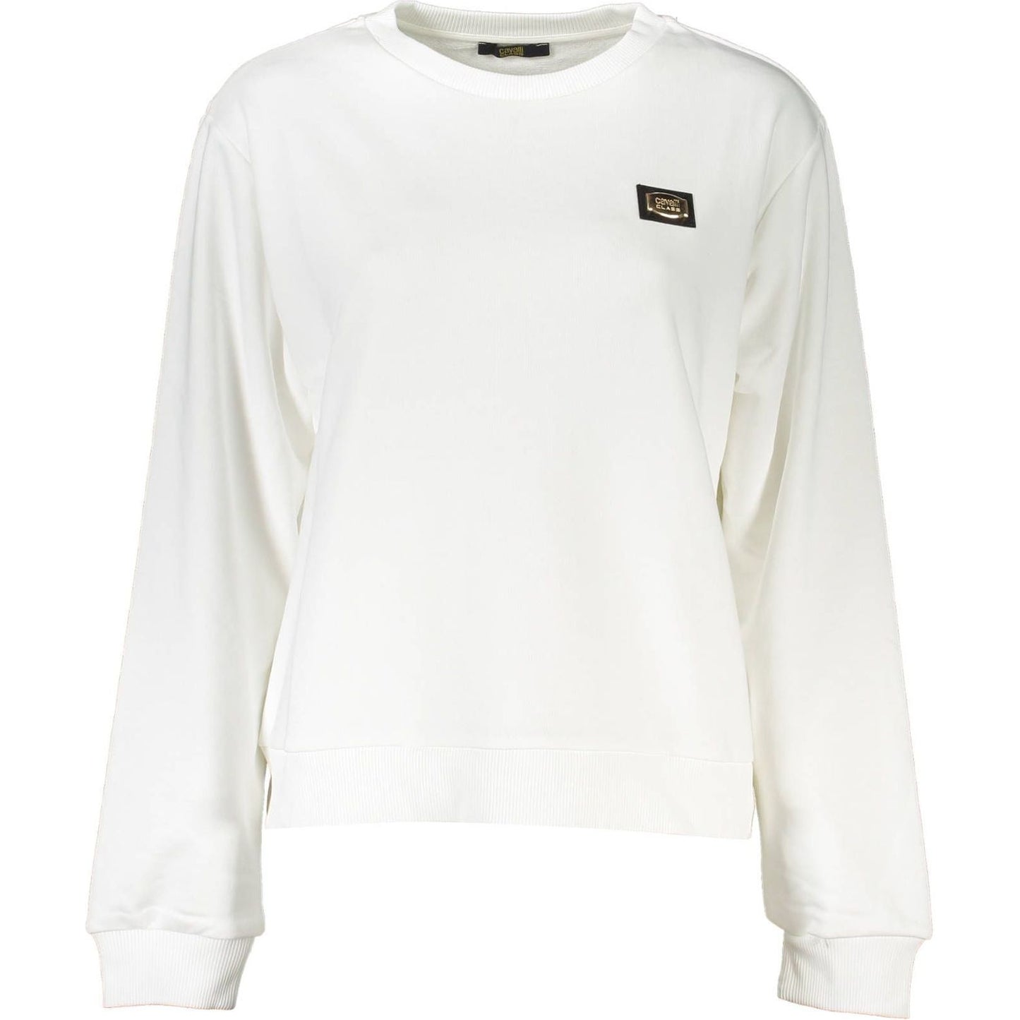 Cavalli Class White Cotton Sweater white-cotton-sweater-8 cavalliclassfelpasenzazipdonnabianco_1-2-e4f12516-50e.jpg