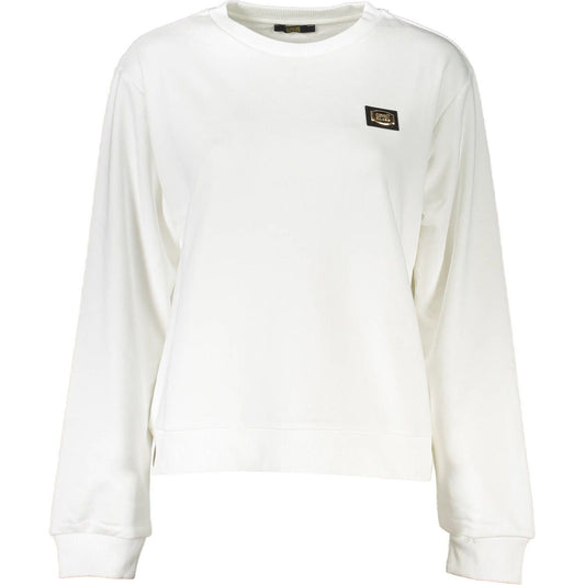 Cavalli Class Chic White Brushed Cozy Sweatshirt chic-white-brushed-cozy-sweatshirt
