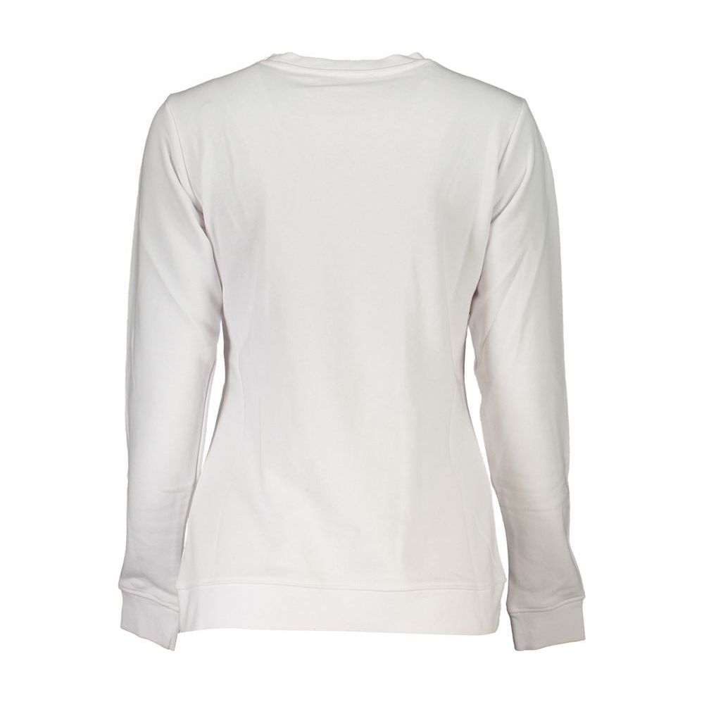 Cavalli Class White Cotton Sweater white-cotton-sweater-21