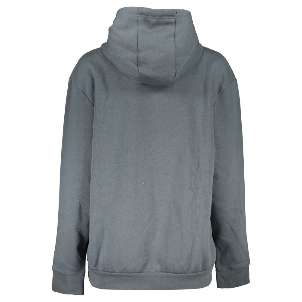 Cavalli Class Sleek Gray Fleece Hooded Sweatshirt sleek-gray-fleece-hooded-sweatshirt