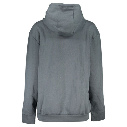 Sleek Gray Fleece Hooded Sweatshirt
