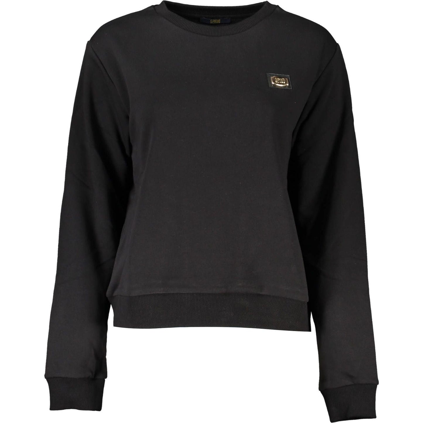Cavalli Class Elegant Long-Sleeve Printed Sweatshirt black-cotton-sweater-7