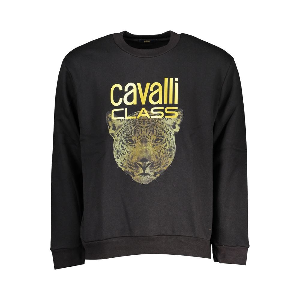 Cavalli Class Chic Fleece Crew Neck Sweatshirt in Black chic-fleece-crew-neck-sweatshirt-in-black