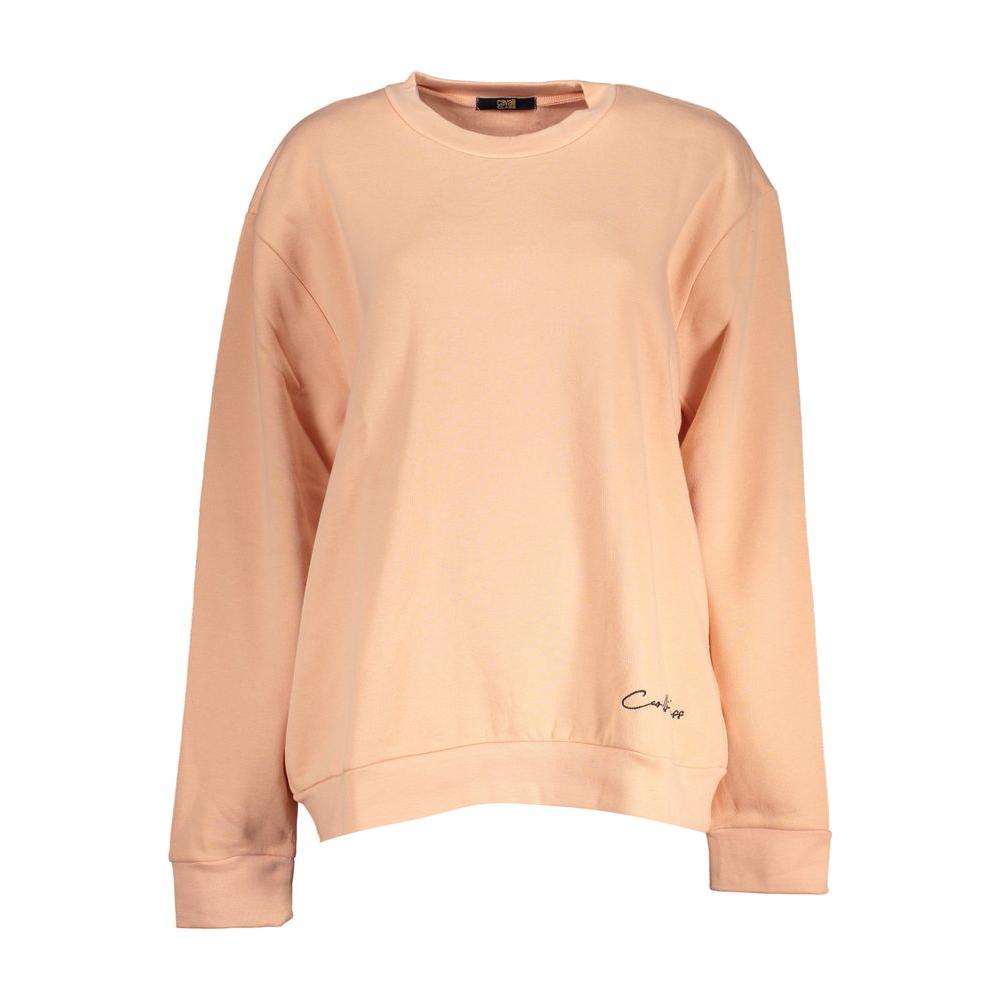 Cavalli Class Elegant Long-Sleeved Pink Fleece Sweatshirt elegant-long-sleeved-pink-fleece-sweatshirt