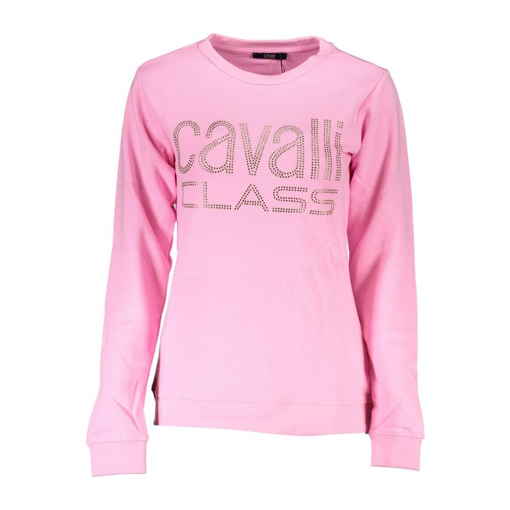 Cavalli Class Pink Cotton Sweater pink-cotton-sweater-1