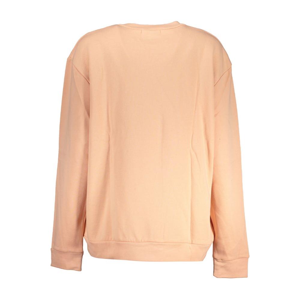 Cavalli Class | Elegant Long-Sleeved Pink Fleece Sweatshirt| McRichard Designer Brands   