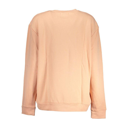 Elegant Long-Sleeved Pink Fleece Sweatshirt