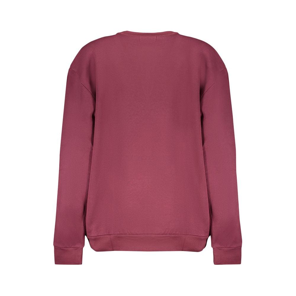 Cavalli Class | Elegant Purple Crew Neck Fleece Sweatshirt| McRichard Designer Brands   