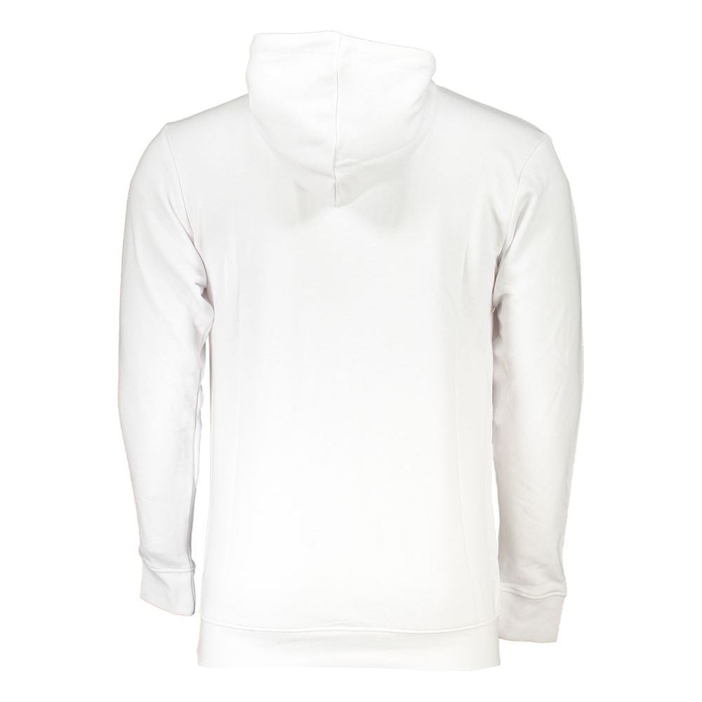 Cavalli Class Elegant White Hooded Sweatshirt with Logo Print elegant-white-hooded-sweatshirt-with-logo-print