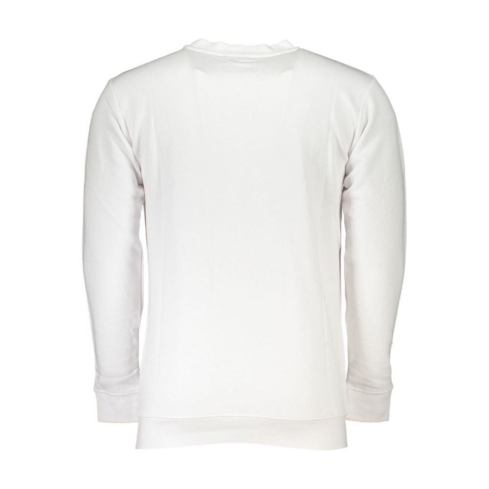 Cavalli Class White Cotton Sweater white-cotton-sweater-17