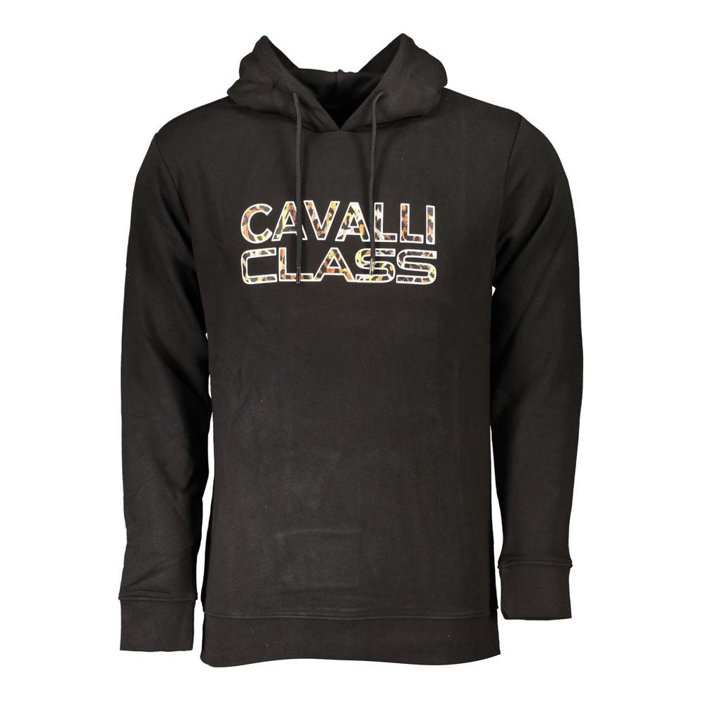 Cavalli Class Black Cotton Sweater black-cotton-sweater-26