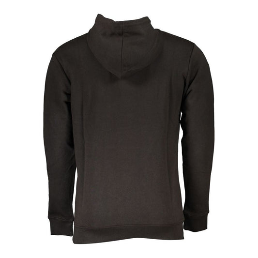 Cavalli Class Sleek Black Hooded Sweater with Logo sleek-black-hooded-sweater-with-logo