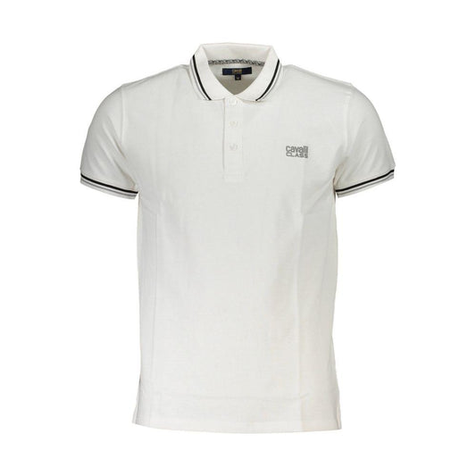 Cavalli Class White Cotton Polo Shirt white-cotton-polo-shirt-23