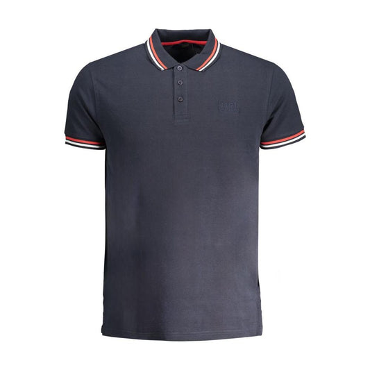 Cavalli Class Blue Cotton Polo Shirt blue-cotton-polo-shirt-55