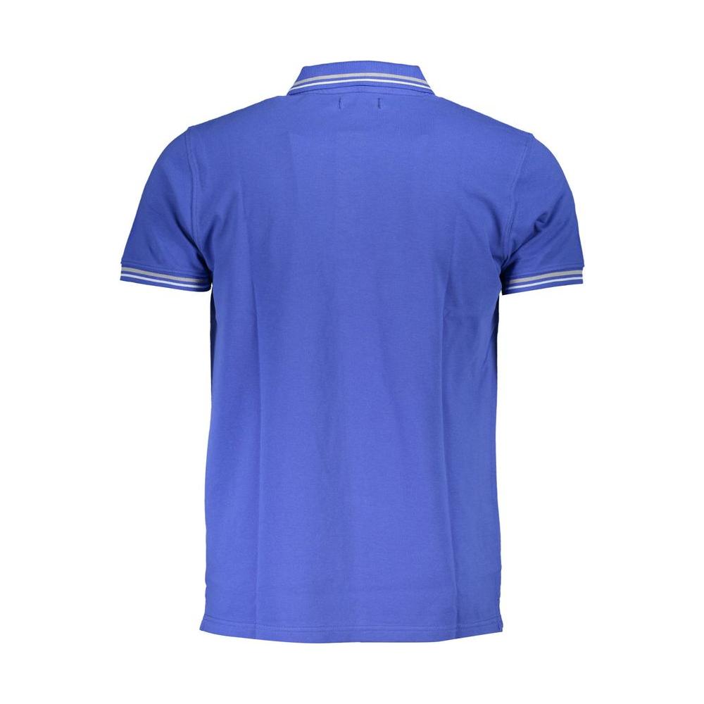 Cavalli Class Blue Cotton Polo Shirt blue-cotton-polo-shirt-33