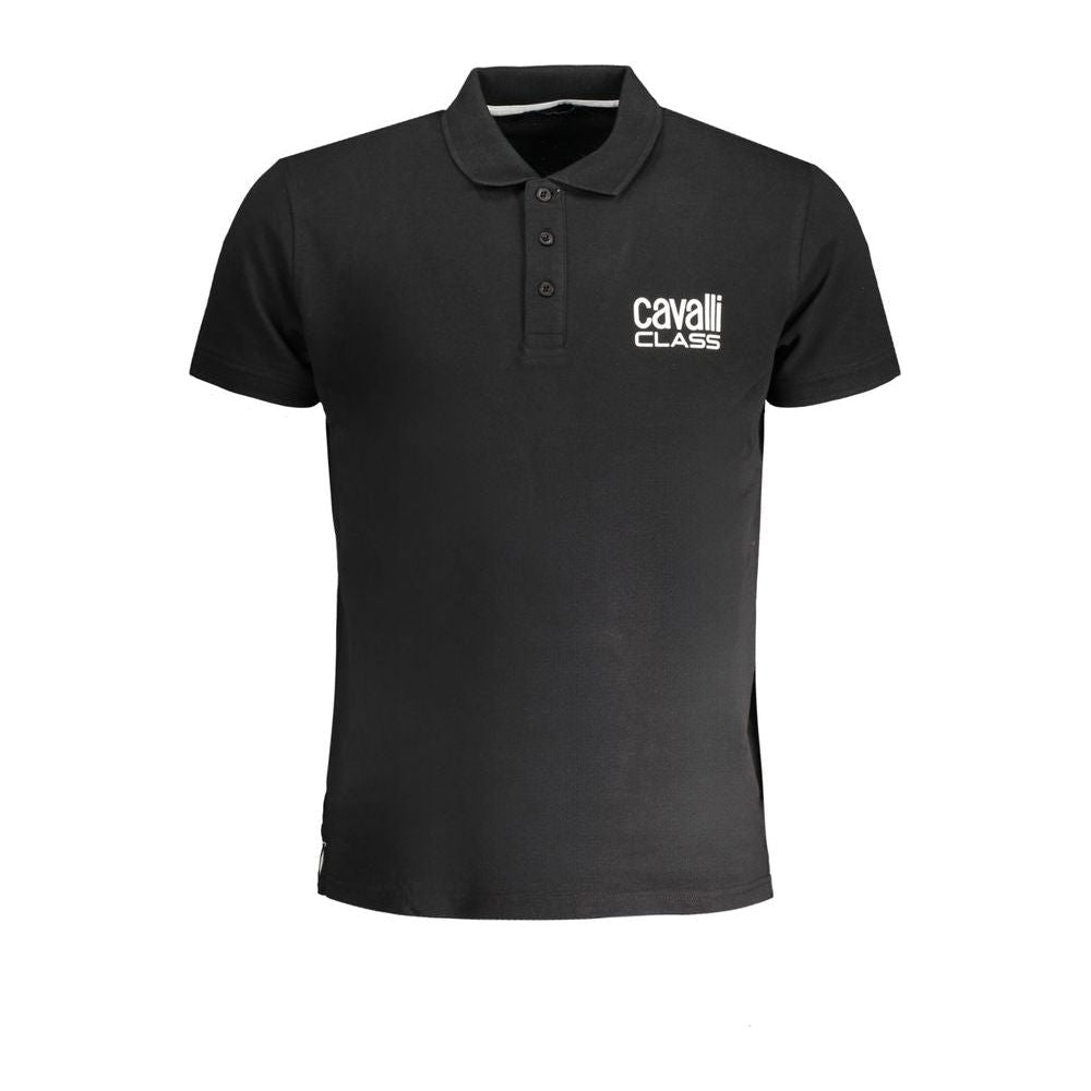 Cavalli Class Black Cotton Polo Shirt black-cotton-polo-shirt-26